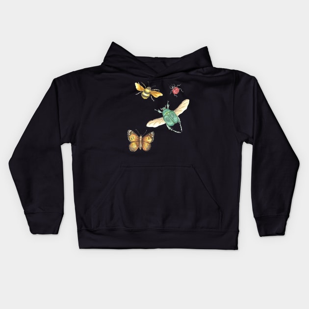 Collection of insects Kids Hoodie by Créa'RiBo